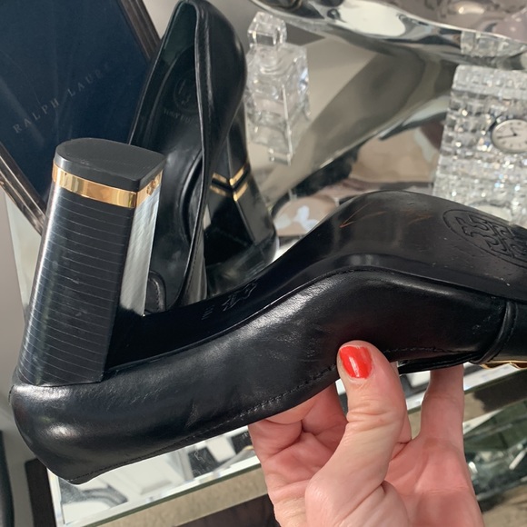 TORY BURCH STUDDED CHUNKY HOLIDAY HEELS - Picture 3 of 5